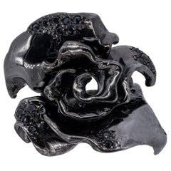 Black Sapphires Rose Ring from d’Avossa Rêves d'Argent Collection