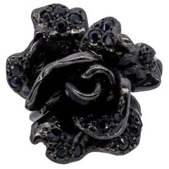 Black Sapphires Rose Ring from d’Avossa Rêves d'Argent Collection
