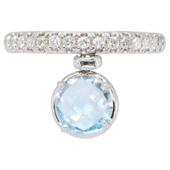 d
Avossa Ring with Blue Topaz and White Diamonds