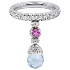 d
Avossa Ring with Blue Topaz, Pink Sapphire and White Diamonds