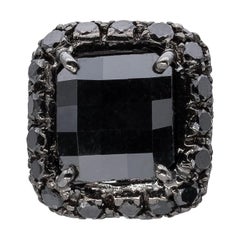 2.06 carats Square Shape briolé cut Black Diamond Single Earring