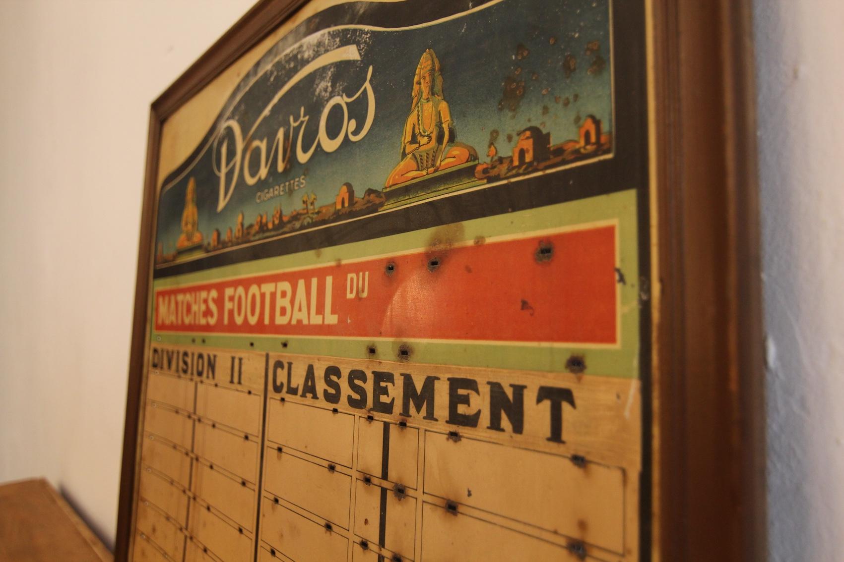 Davros Cigarettes Advertising Soccer Matches Schedule Sign, 1920´s-1950´s For Sale 3