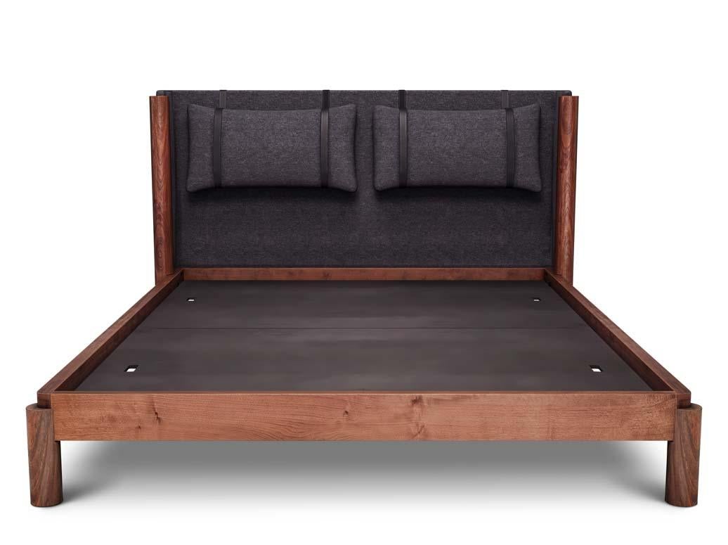 The Davy Bed is low in profile and rich with detail, featuring slightly offset hardwood dowel legs on the footboard and a nested upholstered headboard with suspended cushions.

The Lawson-Fenning Collection is designed and handmade in Los Angeles,