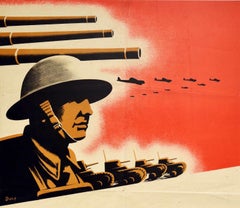 Original Vintage WWII Political Poster Strike Now In The West Communist Party GB