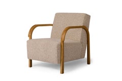 Arch Lounge Chair in Oak & Daw/Mohair & McNutt Handwoven Textile by Mazo Design