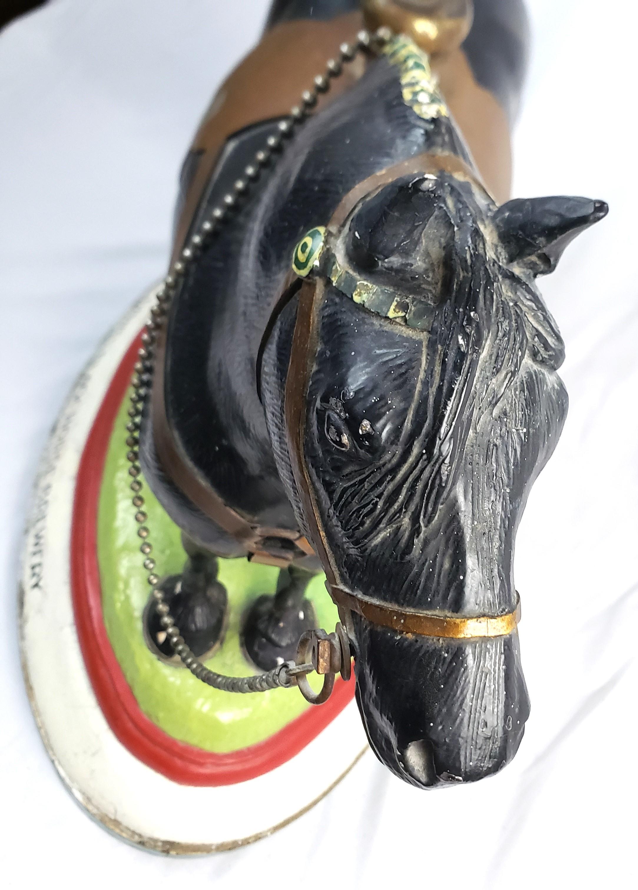 Dawes Black Horse Brewery Large Cast Advertising Horse Sculptural Lamp Base For Sale 3