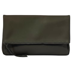 Dawid Tomaszewski Leather Fold-over Envelope Clutch in Smoke Tanah Rhea Berlin