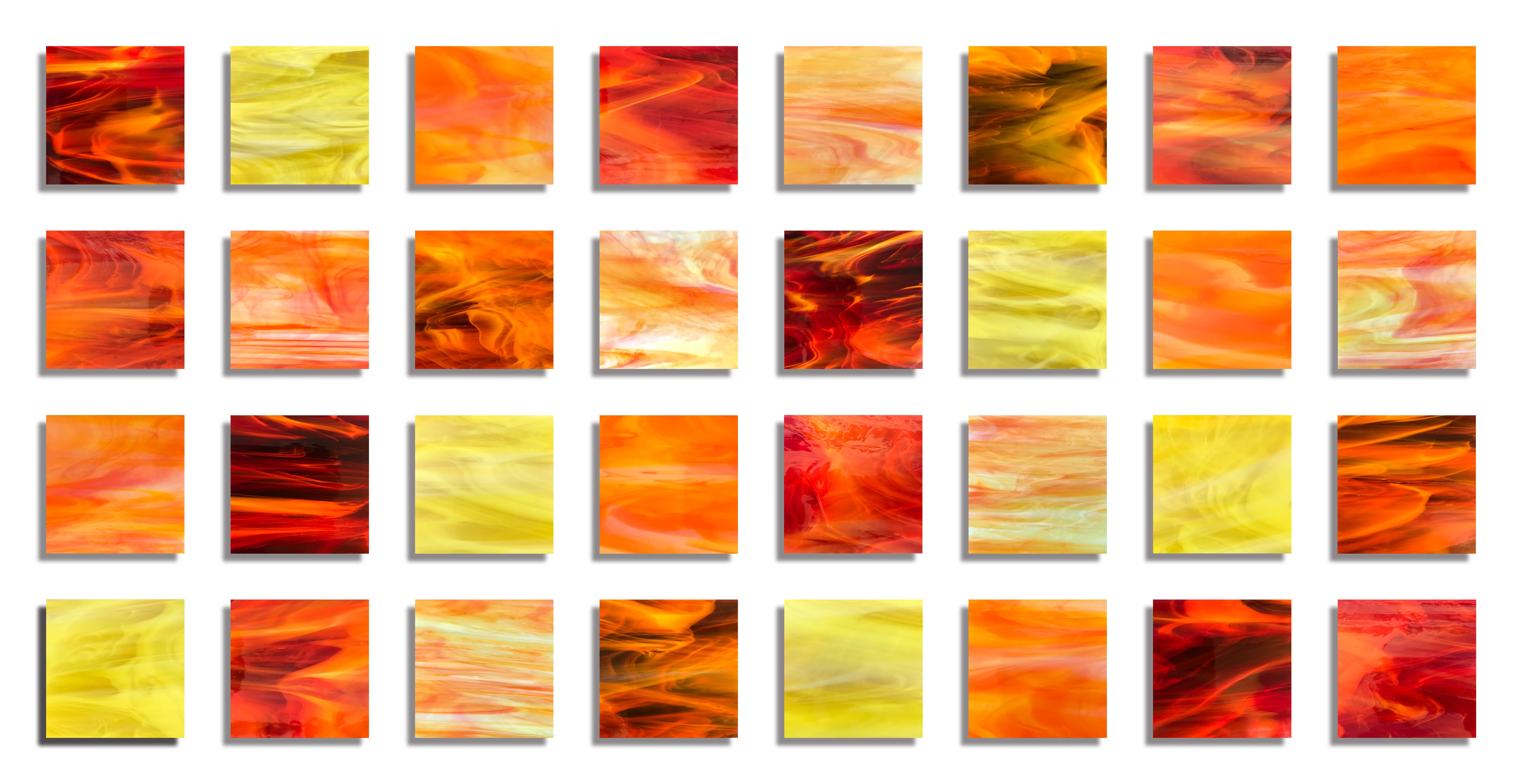 "Dawn" 32 Piece Glass Wall Sculpture Set