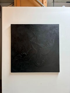 Cigne Noire: Plaster on Wood Panel, 2010s, New, 48x48