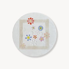 Flower Study I: Plaster, Pigment, and Wax on Custom Panel, 2010s, New, 18"
