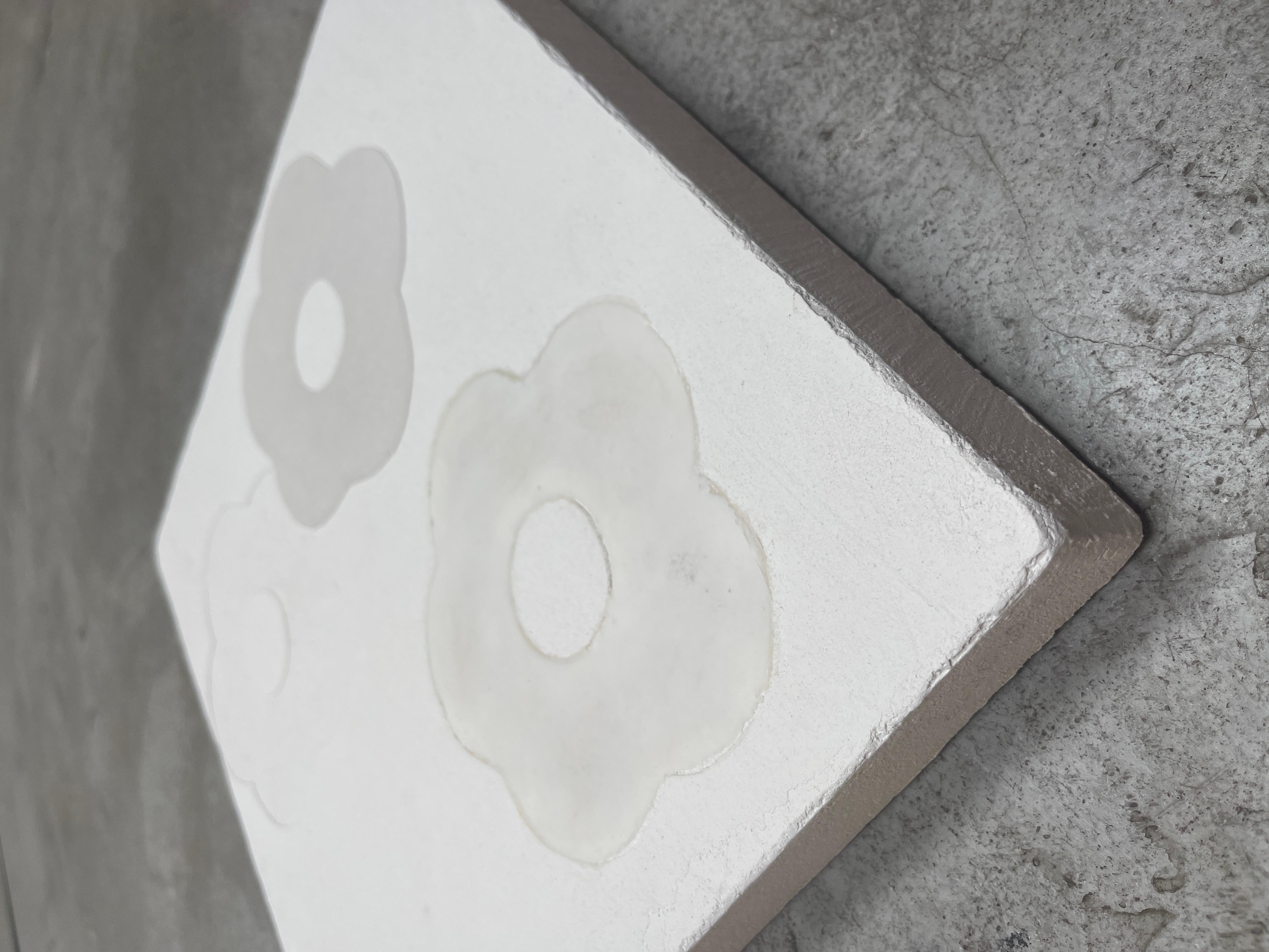 Flower Study White - Minimalist Mixed Media Art by Dawn Bassett