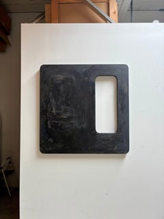 Night Train : Tadelakt marocain et pigments sur panneau de bois sur mesure, œuvre neuve, 40 x 40