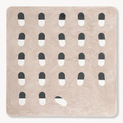 Tick Tock : Tadelakt marocain sur panneau en bouleau de la Baltique sur mesure, années 2010, neuf, 36 x 36