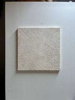 Torn : Tadelakt marocain sur panneau en bouleau de la Baltique sur mesure, années 2010, neuf, 40 x 40