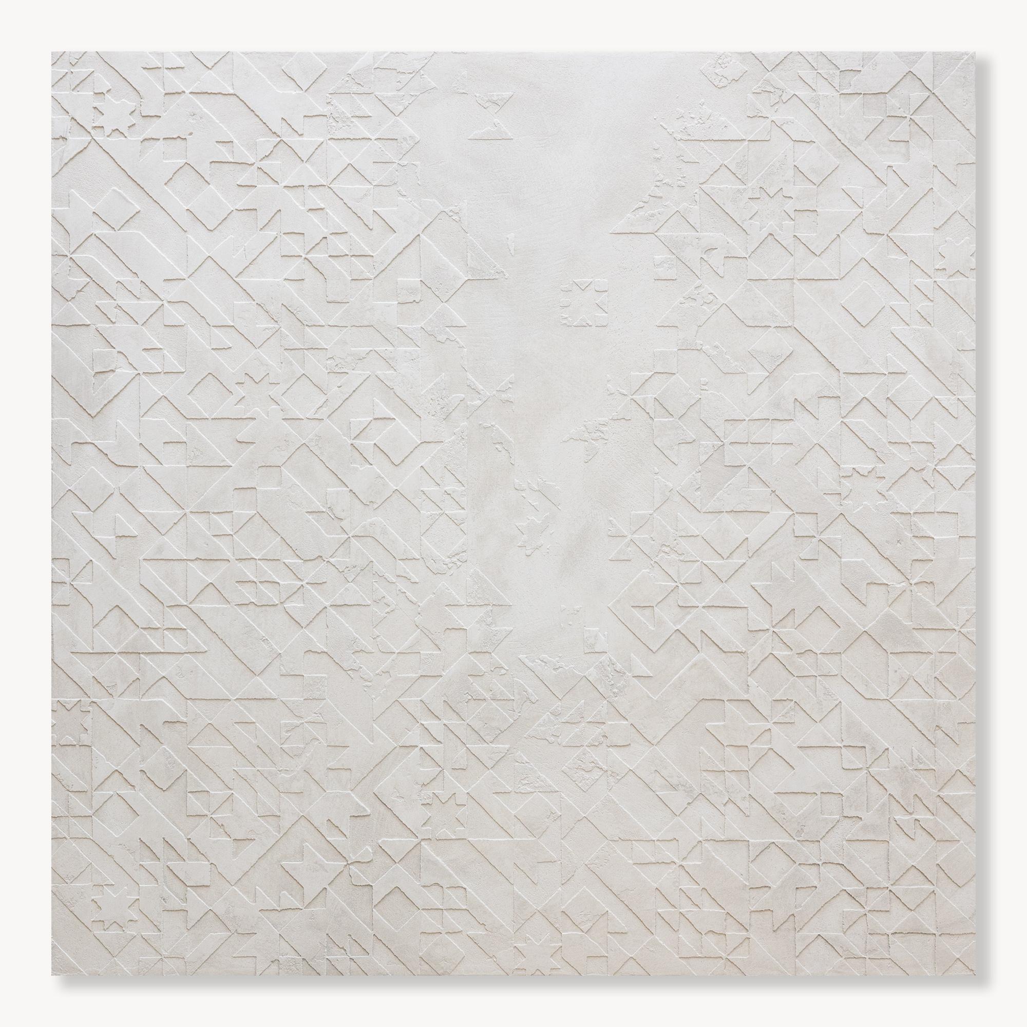 Torn: Tadelakt marocchino su pannello personalizzato in betulla baltica, anni 2010, nuovo, 40x40 - Mixed Media Art di Dawn Bassett