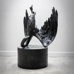 FIN (Swan): Figurative Sculpture, Bronze, 2010s, New