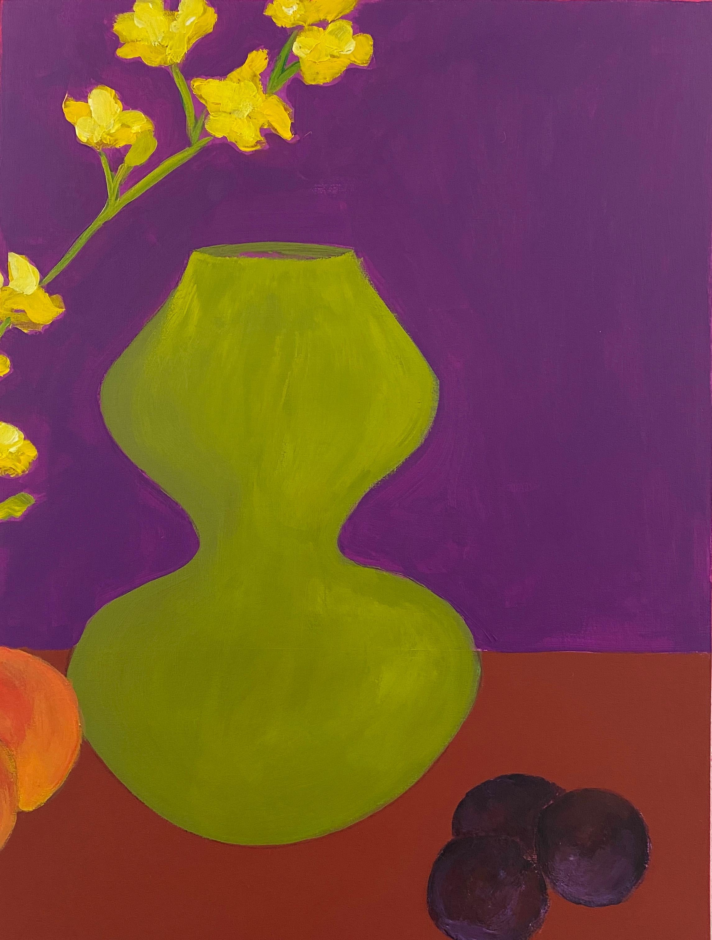 Dawn Beckles Still-Life Painting - At The End of Summer 3 - Acrylic Still Life Painting on Wood Panel