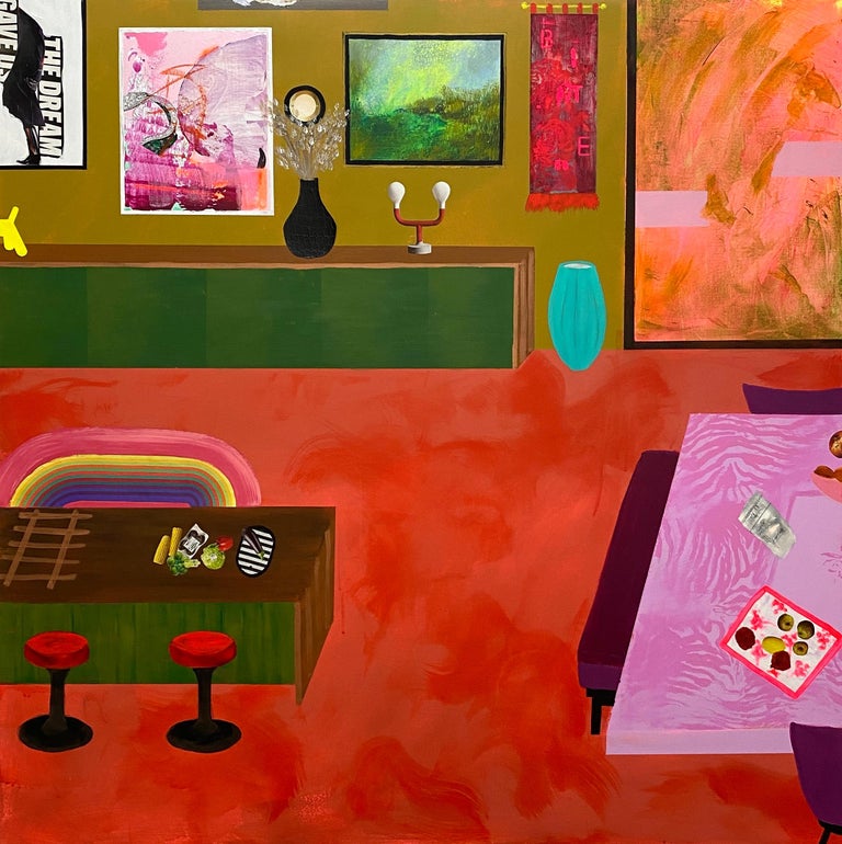 Dawn Beckles Bite Me Acrylic and Collage on Canvas For Sale at 1stDibs