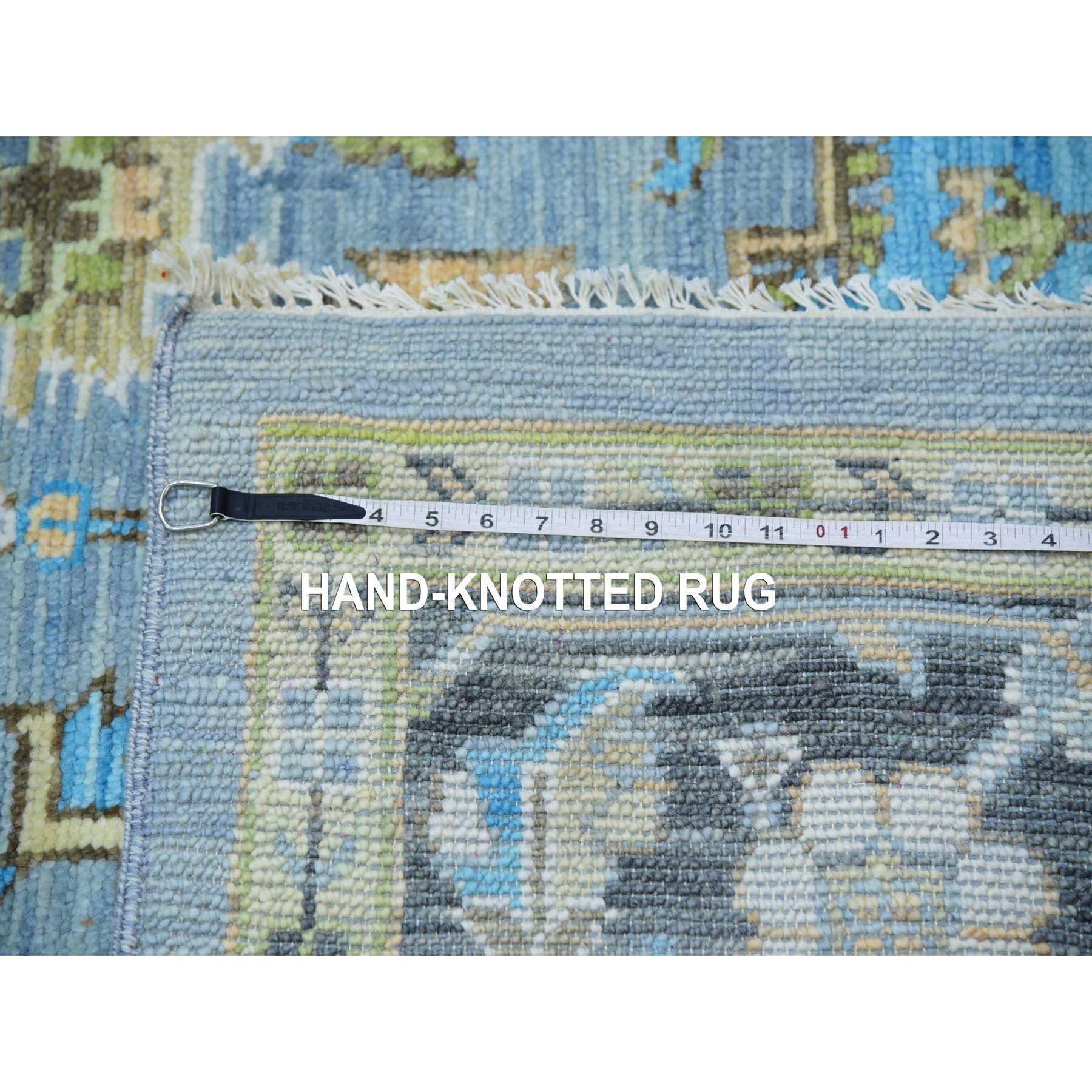 Tapis oriental noué à la main, bleu Dawn Heriz Fabuloso, motif médaillon 10'2