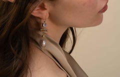 Dawn Earrings in 18K Yellow Gold, Silver & Moonstones by Alma Sophia