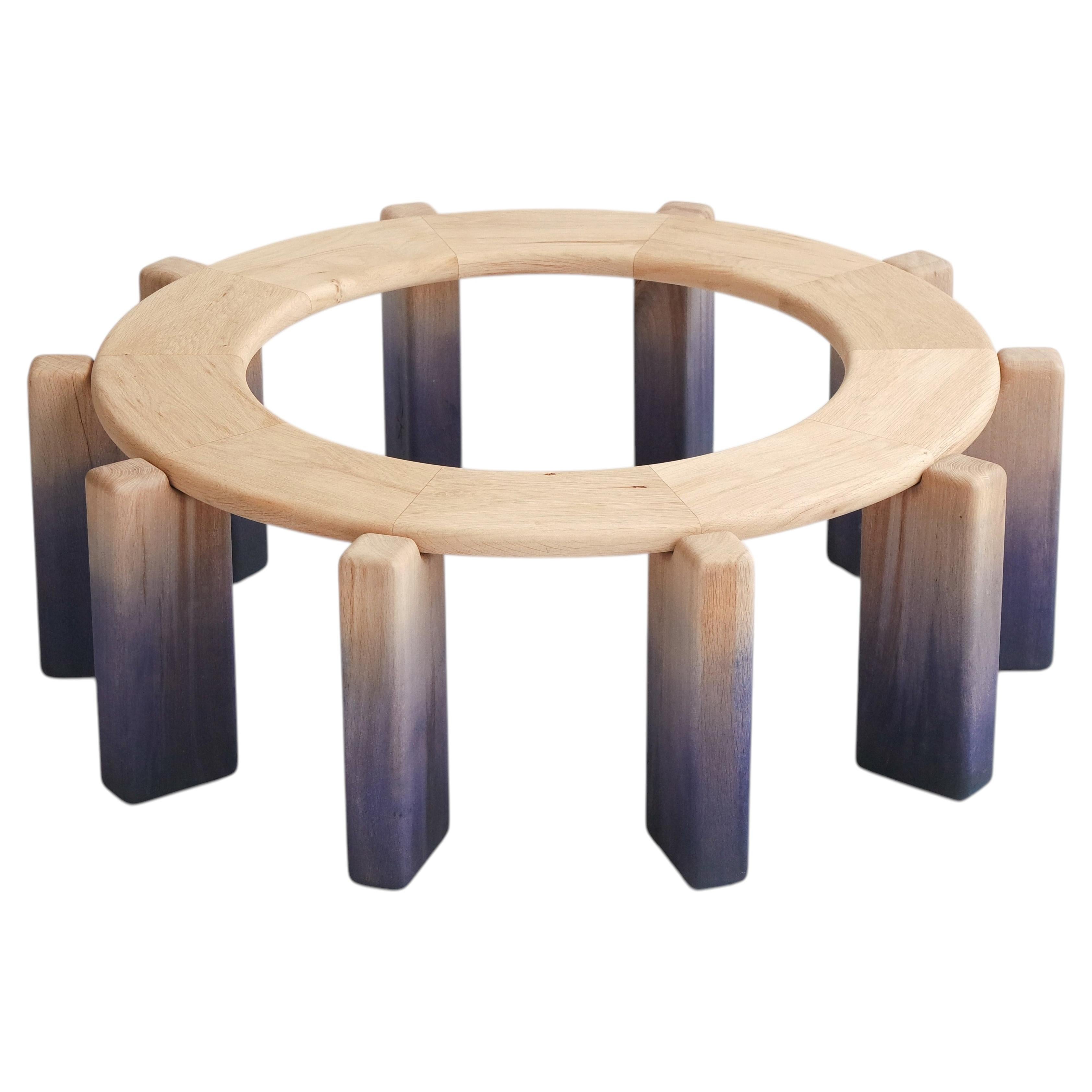 Dawn Gradient Stain Circle Benches, Contemporary Design, Limited Edition For Sale