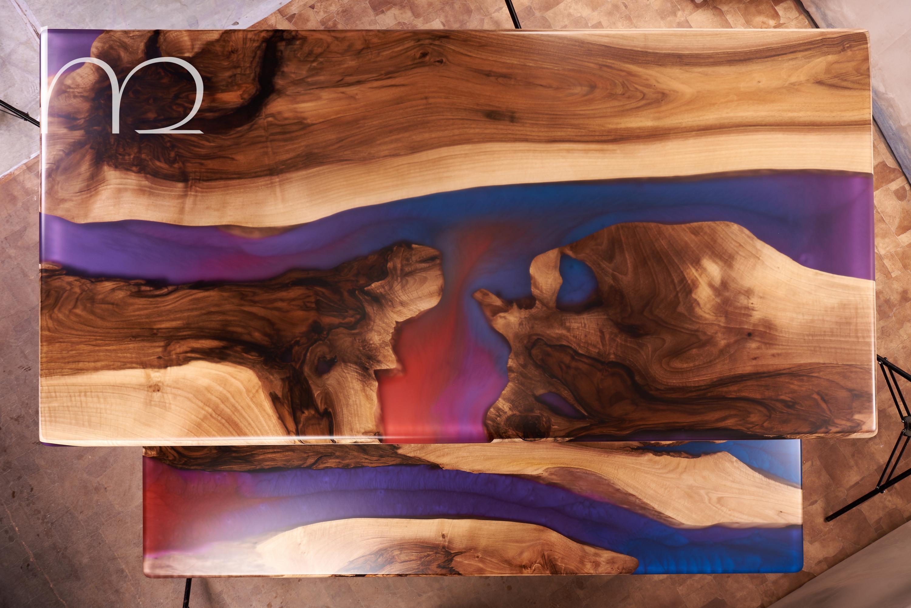 Dawn on the Battlefield Set de table à manger en noyer ancien 200 ans Live Edge en vente 3