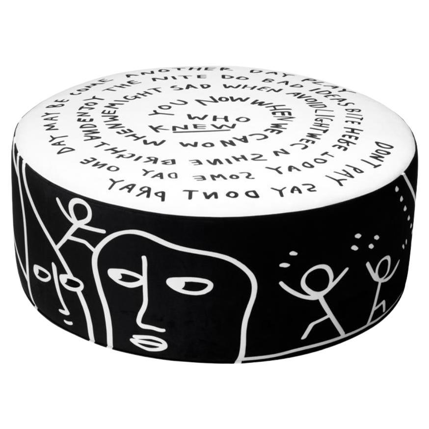 Dawn Pouf L in Polyurethane Foam & Polyester Fabric