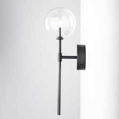 Dawn Single Black Gunmetal Wall Sconce by Schwung