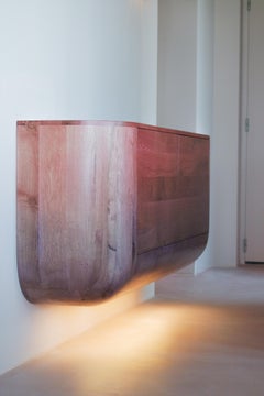 Dawn Wall Cabinet, Hand-Sculpted Oak Wood Designer Storage, Made in NL