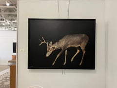 Buck Up by Dawne Raulet Petite Contemporary Mixed Media Deer Artwork