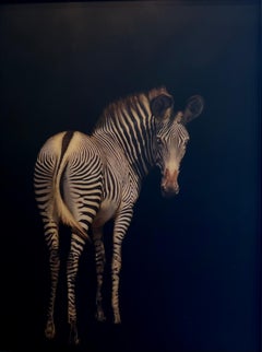 Cheeky by Dawne Raulet Petite Contemporary Mixed Media Zebra Safari