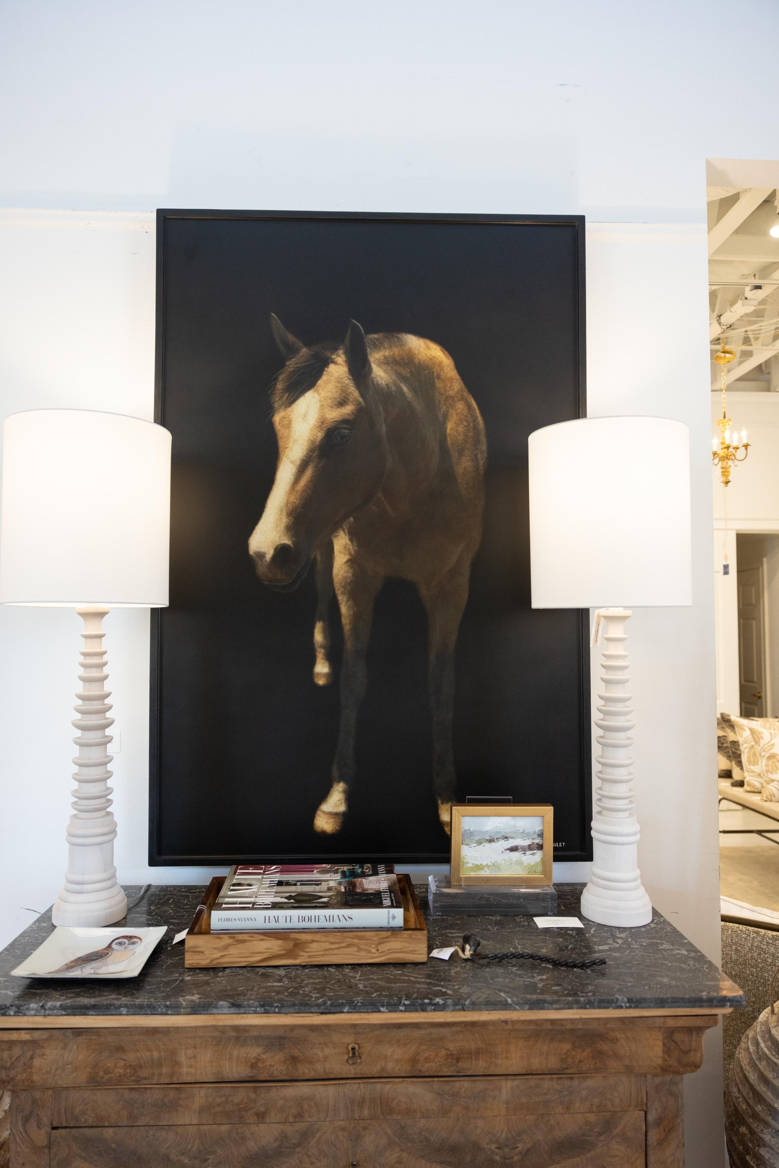 Dark Horse di Dawne Raulet, media mista di animali contemporanei, Marrone, Nero 1