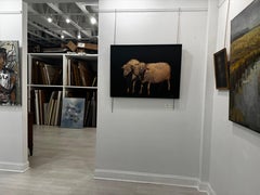 Double Ewe di Dawne Raulet Media mista contemporanea, Pecora su tavola