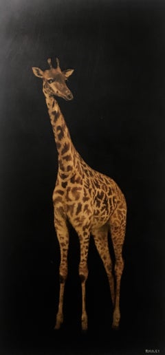 body paint giraffe Giraffe by Dawne Raulet 2019 Vertical Animal Contemporary Board Painting