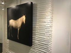 Kentucky Colt, Square Contemporary Mixed Media on Board Horse Painting