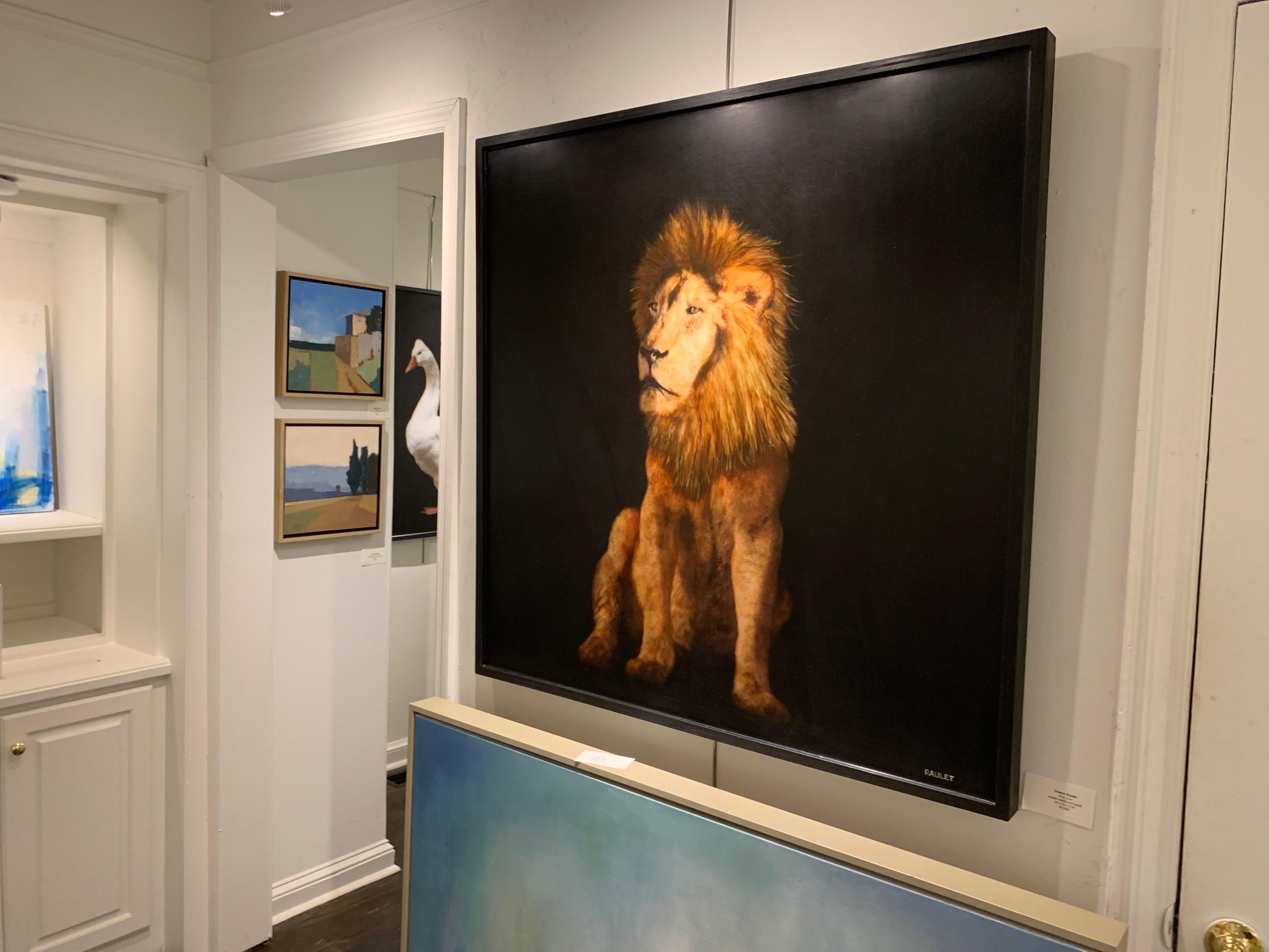 King Lion by Dawne Raulet Large Contemporary Mixed Media Animal Artwork Lion 2