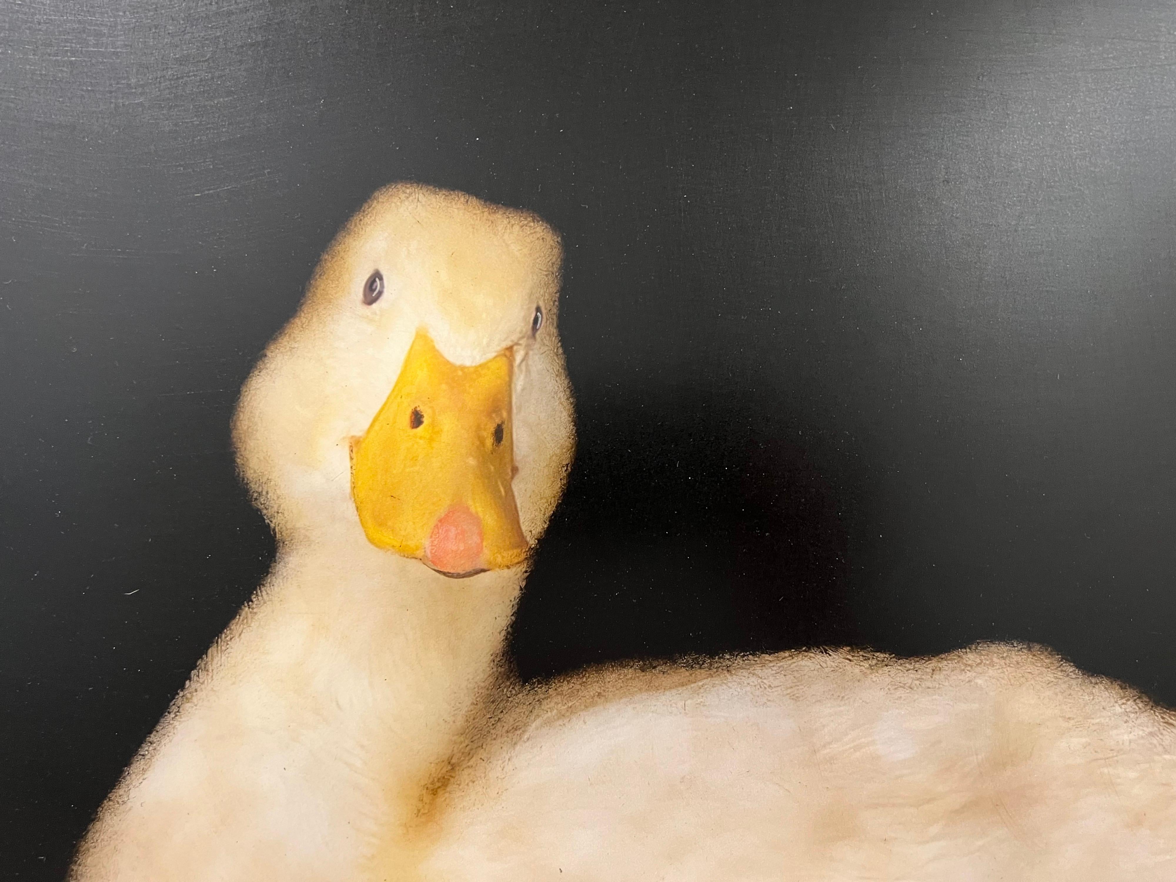 Moneypenny by Dawne Raulet Large Contemporary Mixed Media Duck Painting on Panel 2