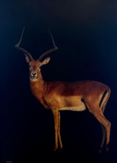 On the Hoof by Dawne Raulet Contemporary Mixed Media Gazelle Safari Artwork