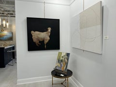 Vincent Van Goat by Dawne Raulet Zeitgenössisches Tier Mischtechnik mit Schwarz