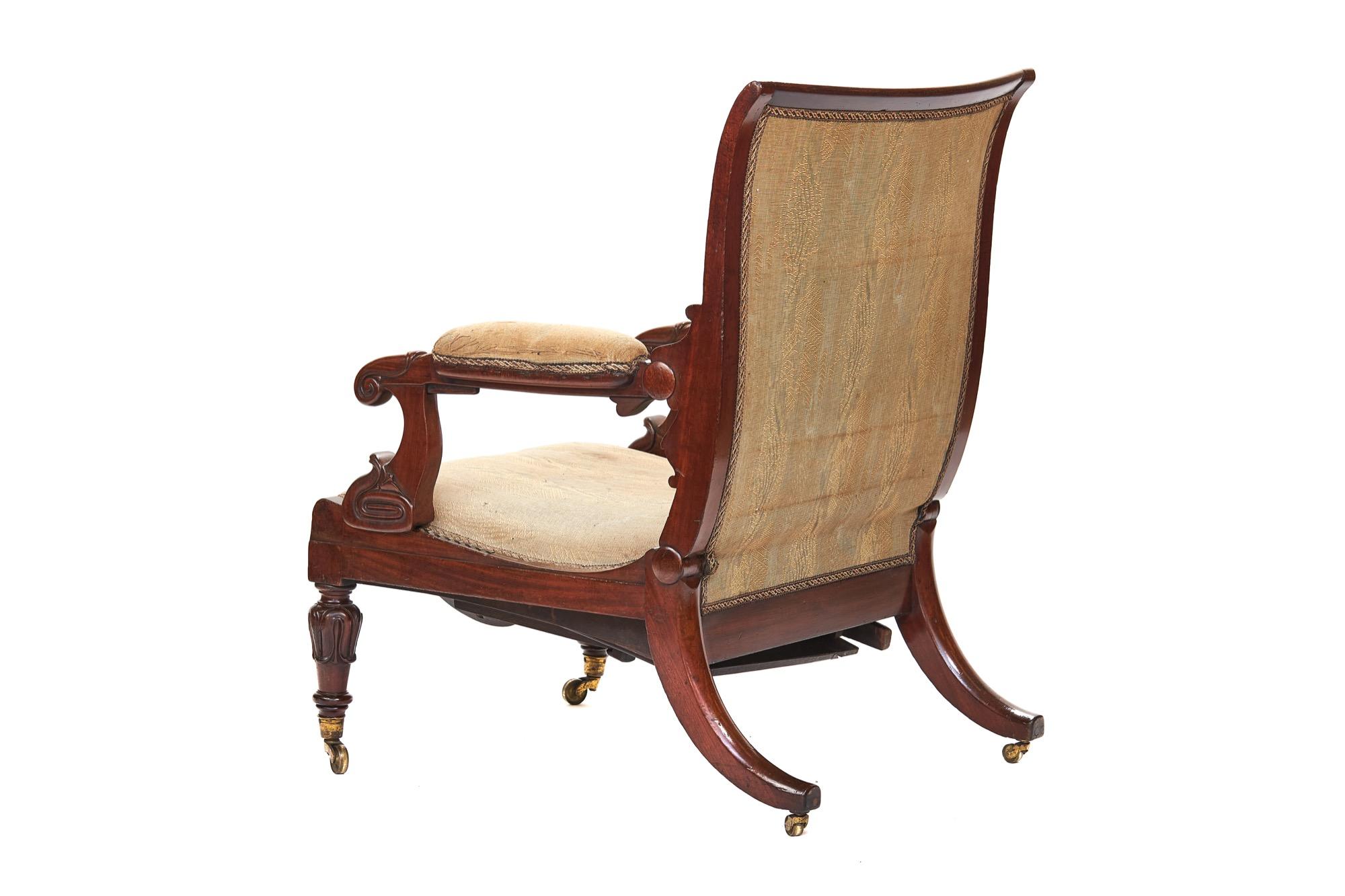 English Daws Patent Improved Reclining Chair, circa 1830 For Sale