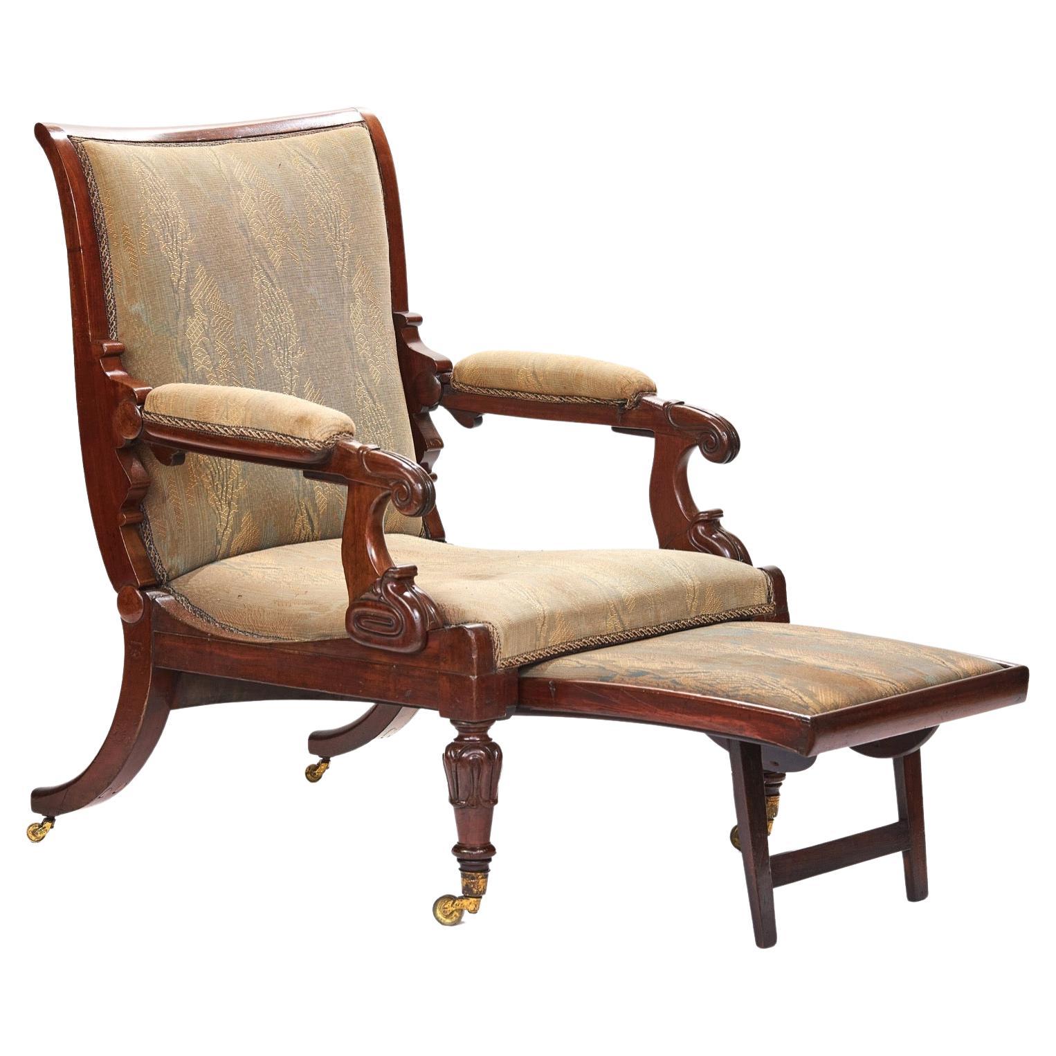 Daws Patent Improved Reclining Chair, circa 1830 For Sale