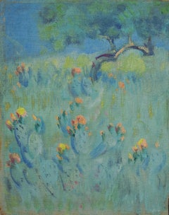 "Blooming Prickley Pear" RARE QUADRIPTYCH TEXAS HILL COUNTRY