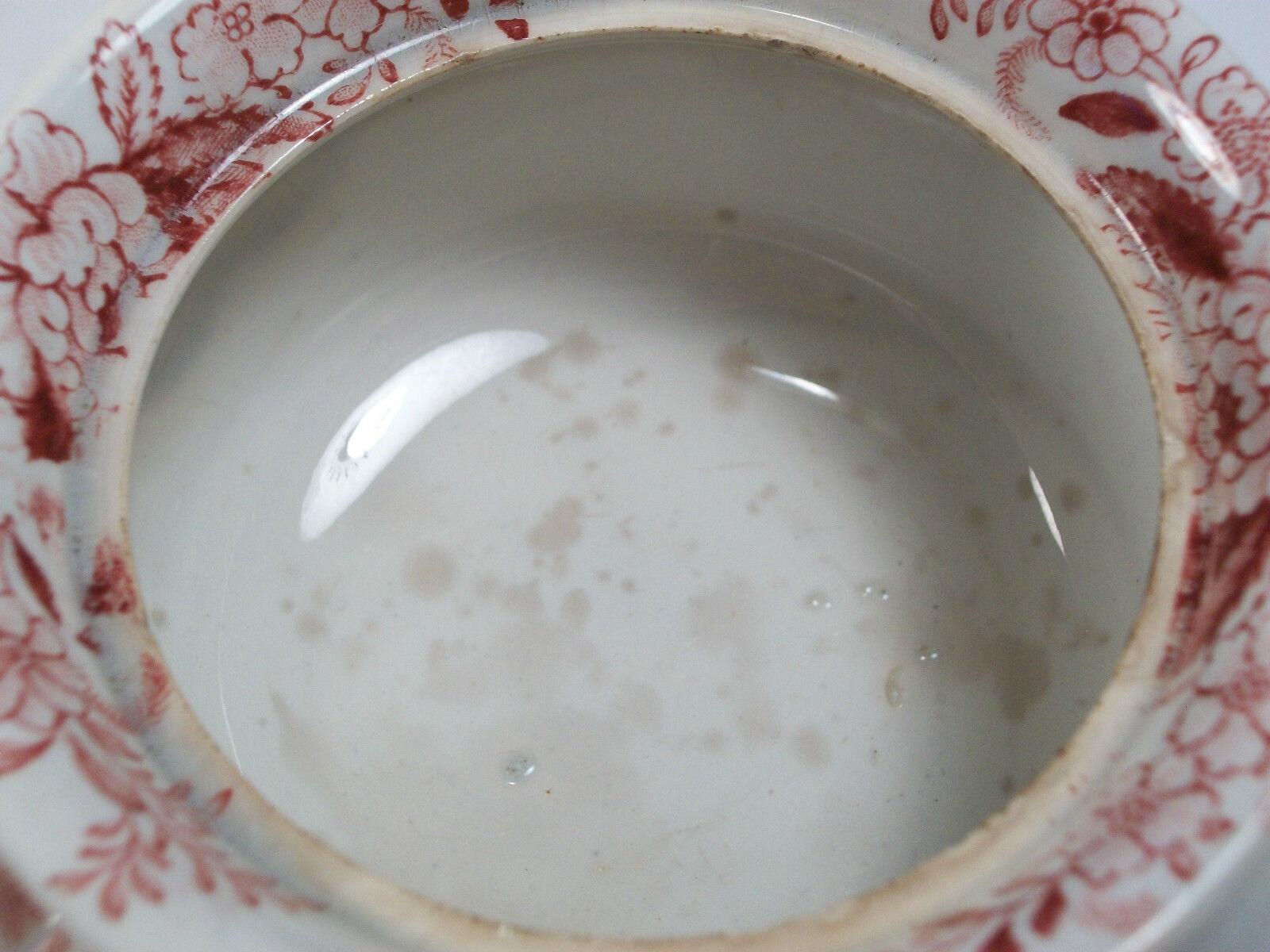 DAWSON'S - PHILAMMON - Red Transferware Sugar Bowl with Lid - UK - 19th Century For Sale 4