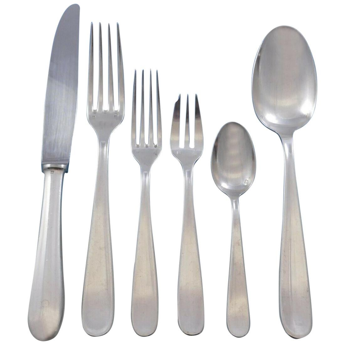 Dax by Christofle France Silver Plated Flatware Set Service, 42 Pieces For Sale
