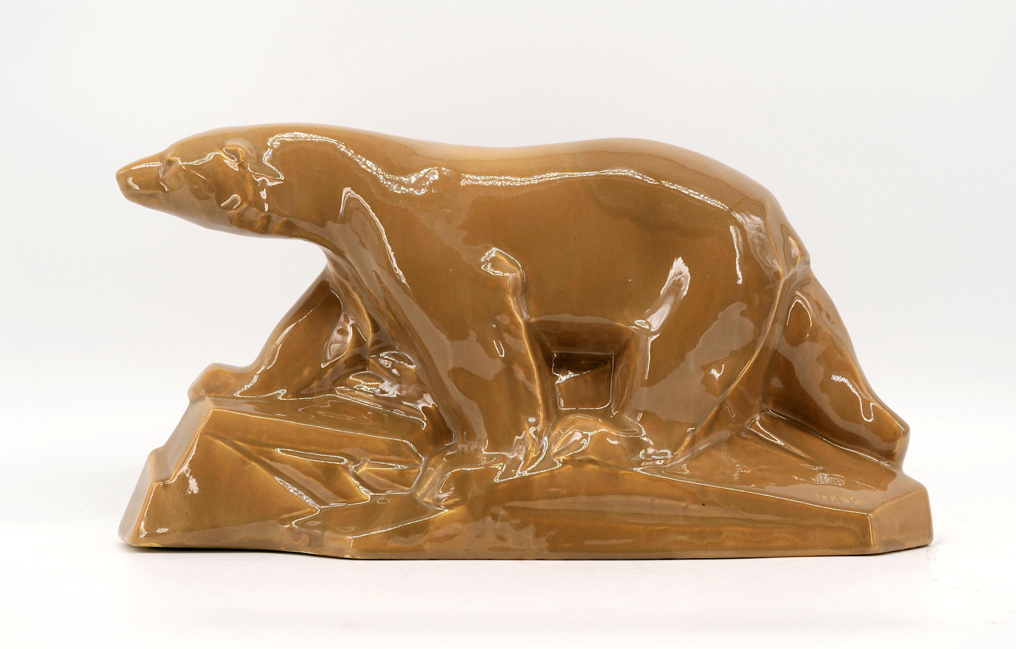Oso polar de cerámica DAX, 1920 Art Decó en venta