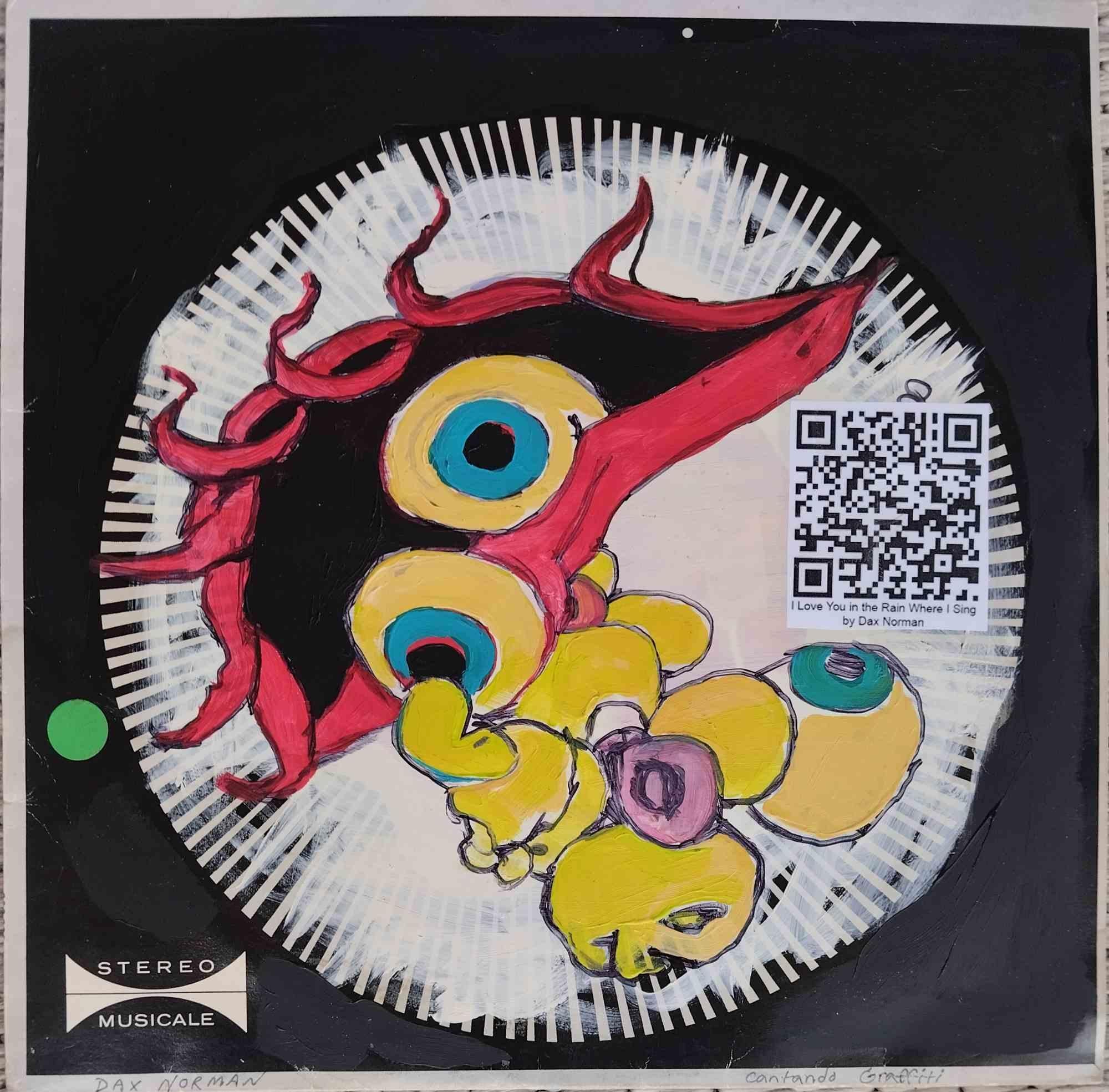 Cantando Graffiti (frame 08) is an original acrylic painting on recycled record cover featured in Dax Norman's "Cinema Graffiti" NFT collection. Hand-signed.

The works in this collection of paintings blur the lines between the physical and digital,
