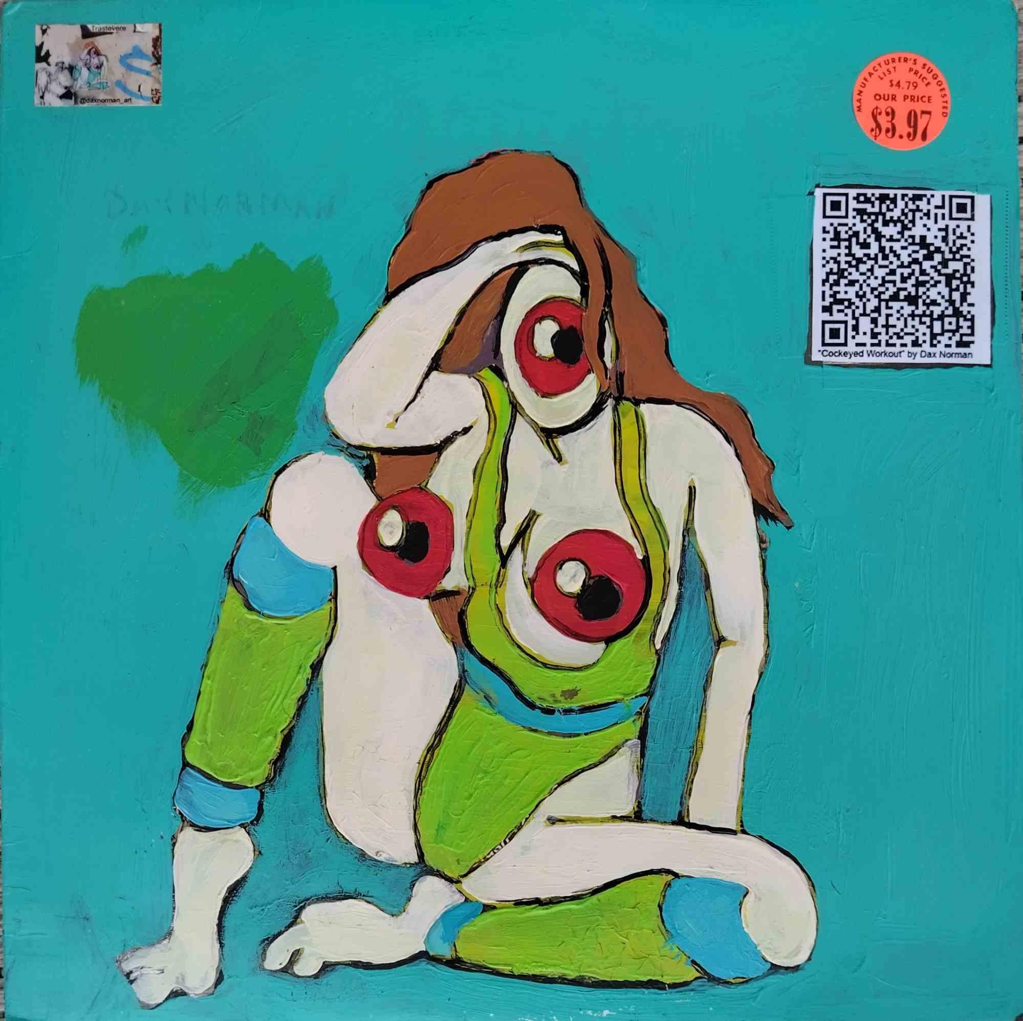 Cockeyed Workout (frame 08) is an acrylic painting on recycled record cover featured in Dax Norman's "Cinema Graffiti" NFT collection. Hand-signed.

The works in this collection of paintings blur the lines between the physical and digital, and