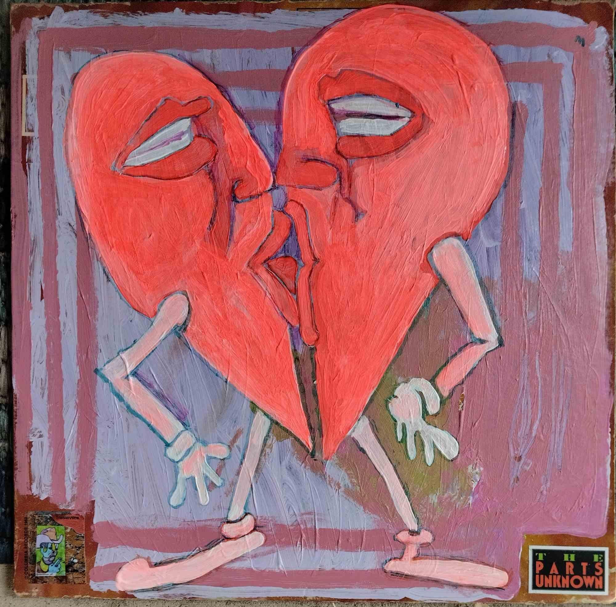 Heart Attracts (frame 03) is an acrylic painting on recycled record cover featured in Dax Norman's "Cinema Graffiti" NFT collection. Hand-signed.

The works in this collection of paintings blur the lines between the physical and digital, and subvert