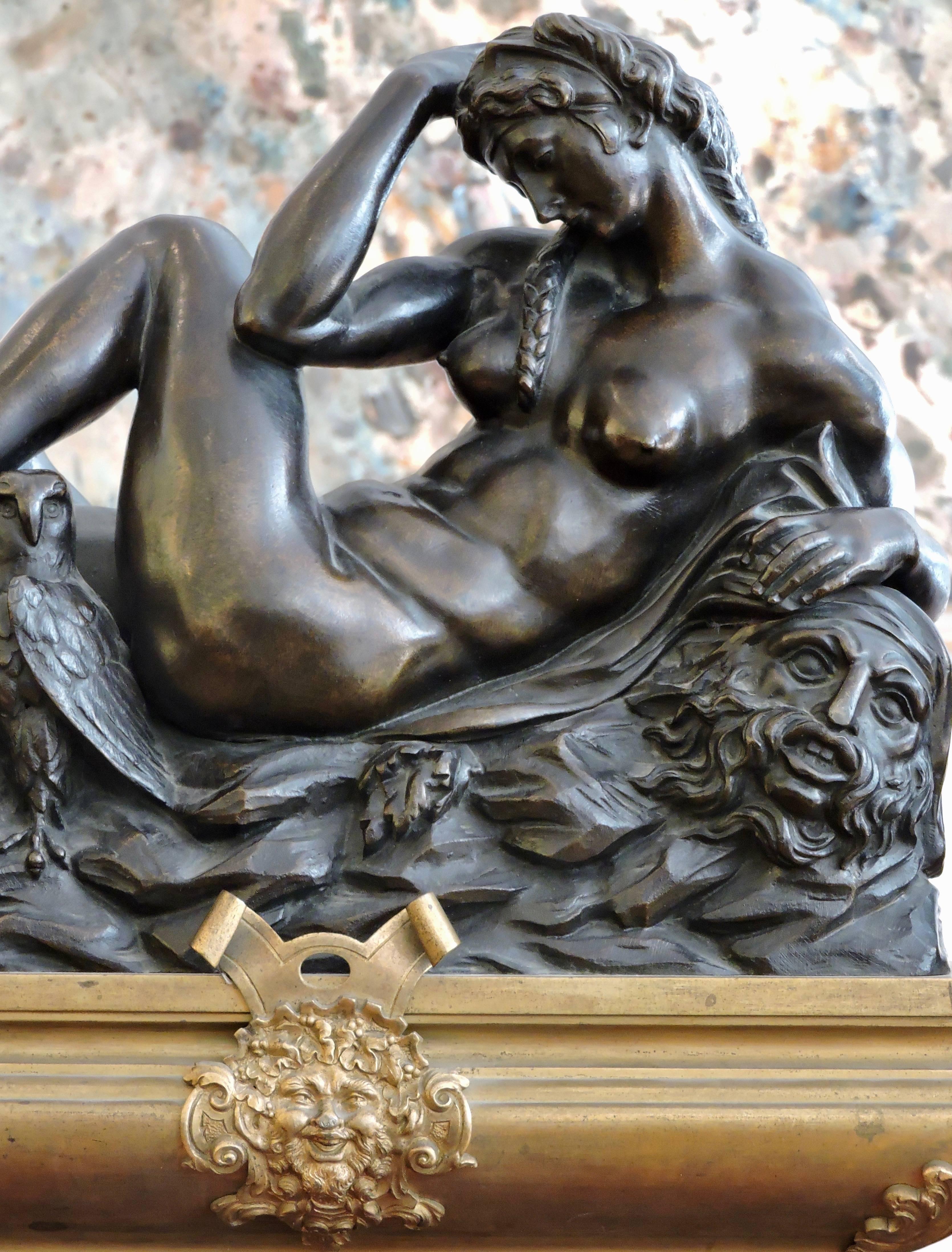 Louis XIV Day and Night, a Pair of 19th Century Bronze Sculpture after Michelangelo