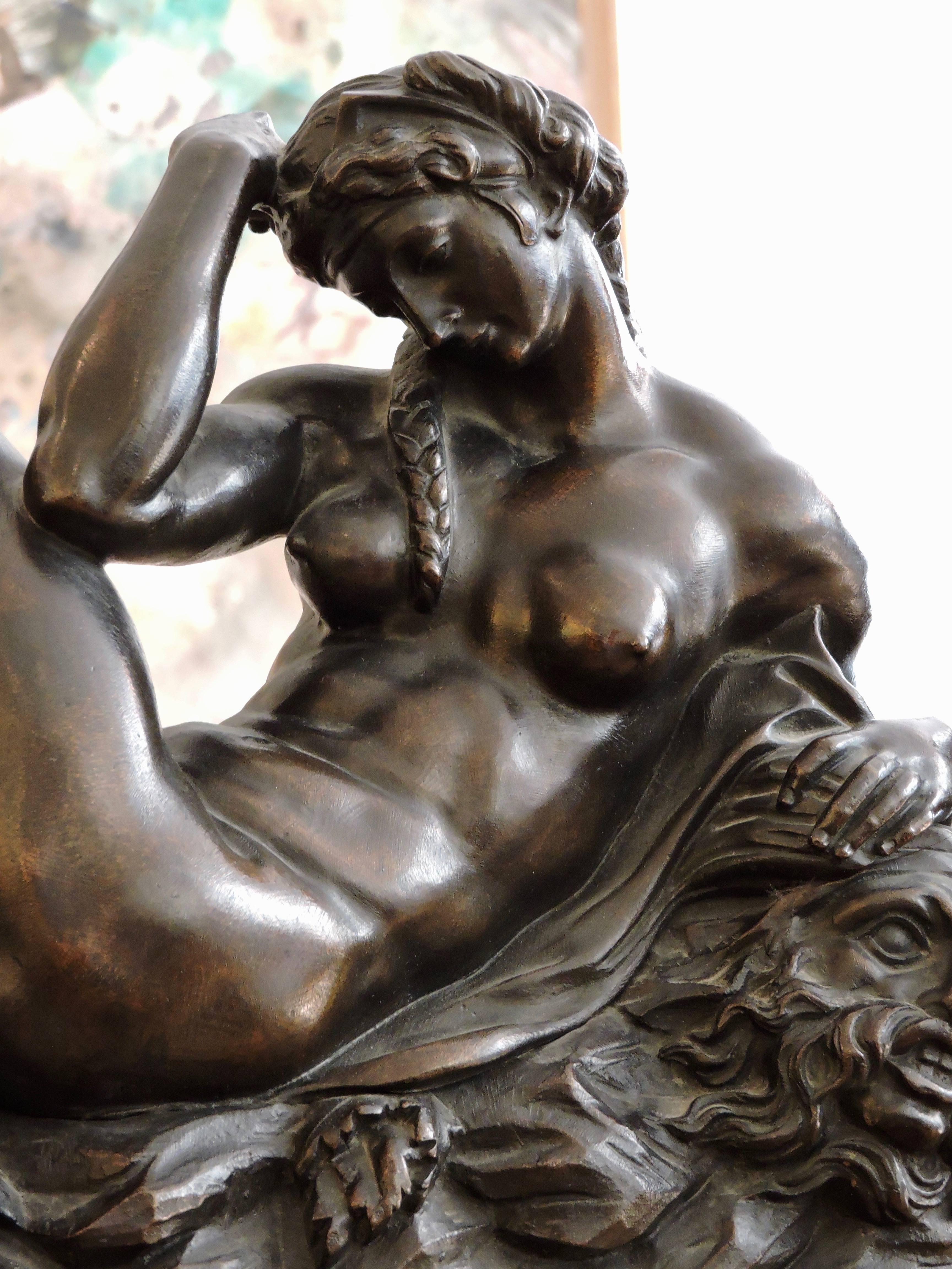 French Day and Night, a Pair of 19th Century Bronze Sculpture after Michelangelo